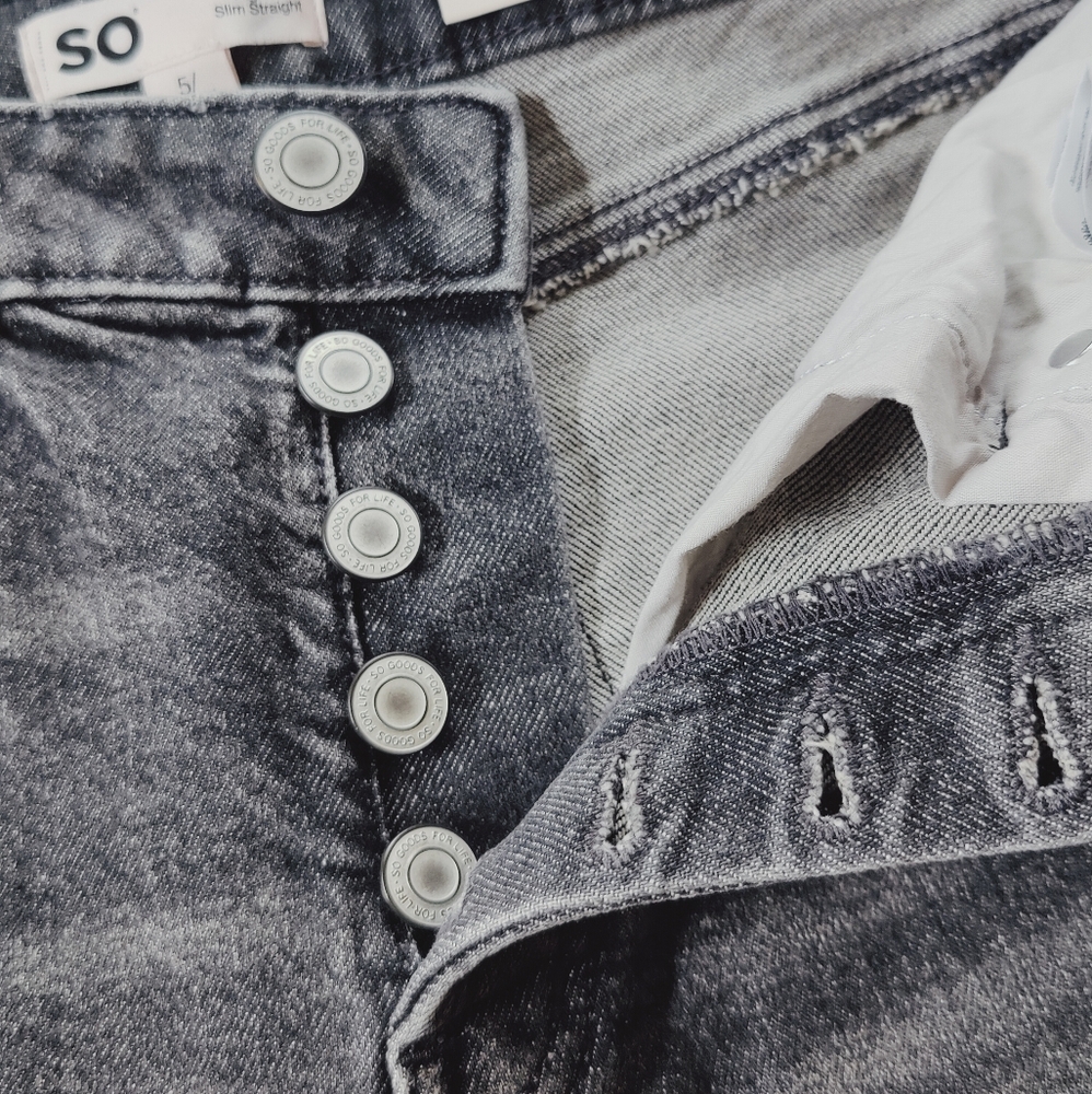 SO High Rise Button Fly Slim Straight Jeans - Picture 7 of 12